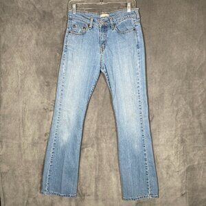 Vintage Levi's 515 Blue Jeans Women's 28 Distressed Lower Waist Bootcut